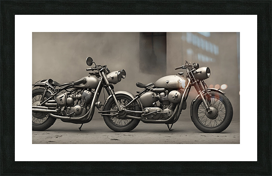 Motorcycle built for two   Framed Print Print