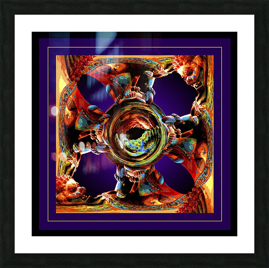 ABSTRACT GUARD LIONS  Picture Frame print