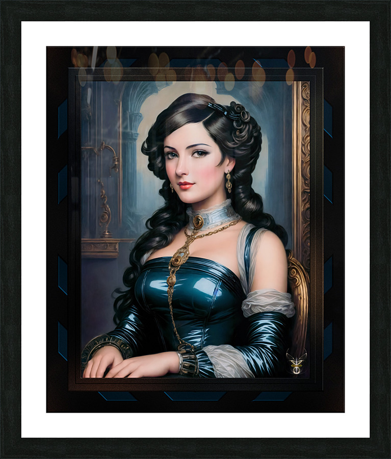A Renaissance Woman Of The Industrial Age Alluring And Beautiful AI Concept Art by Xzendor7 Picture Frame print