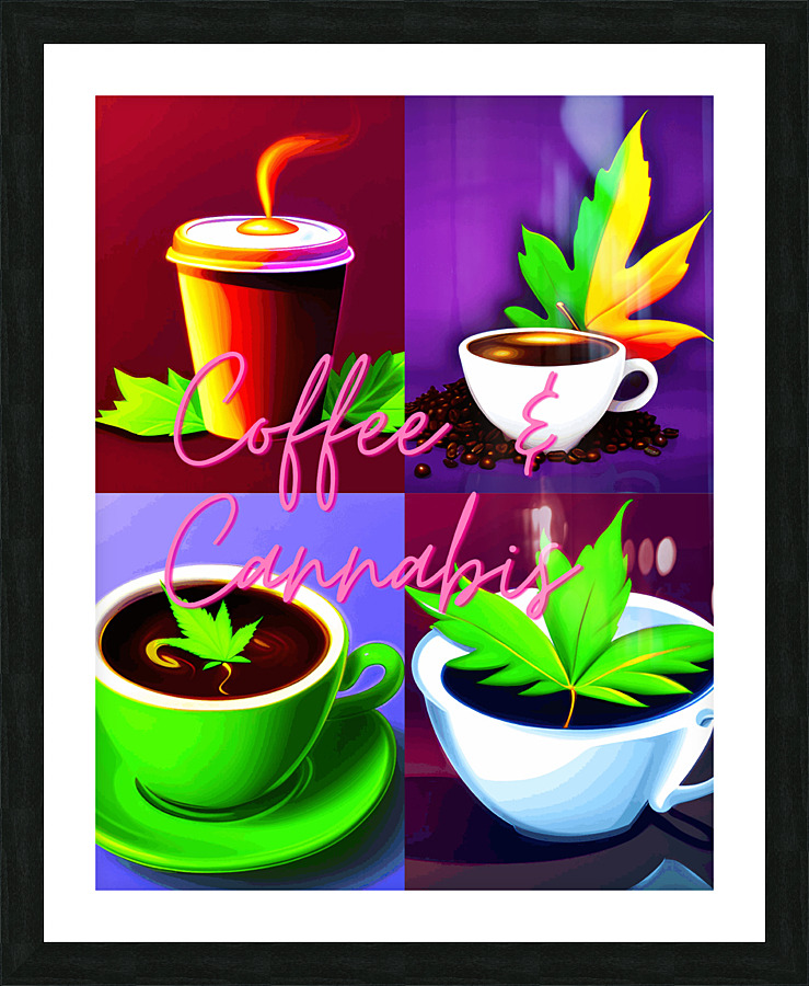 coffee and cannabis Picture Frame print