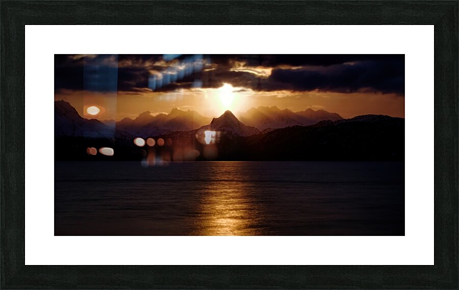 Moonrise over China Poot Peak Picture Frame print