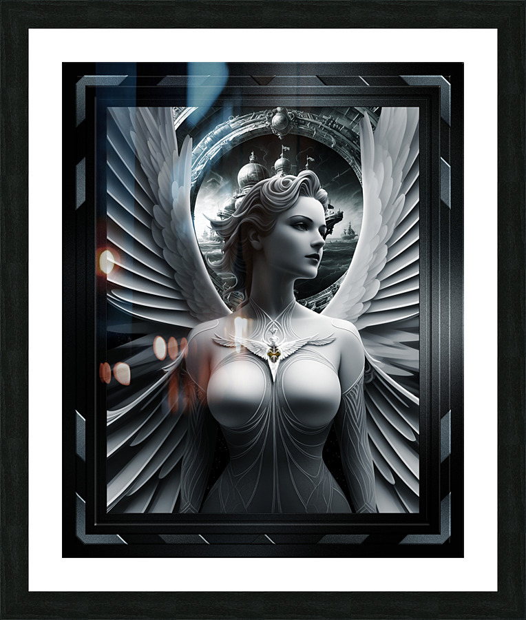 The Winged Arclarian Symposia A Beautiful Captivating AI Concept Art by Xzendor7 Picture Frame print