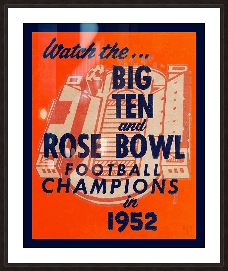 1952 Illinois Football Big Ten Champs Art Remix Picture Frame print