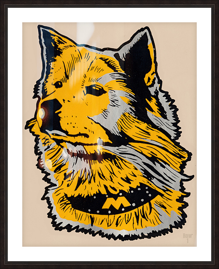 Vintage Michigan Tech Husky Art Picture Frame print