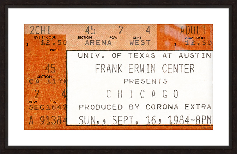 1984 Chicago Concert Ticket Wall Art Picture Frame print