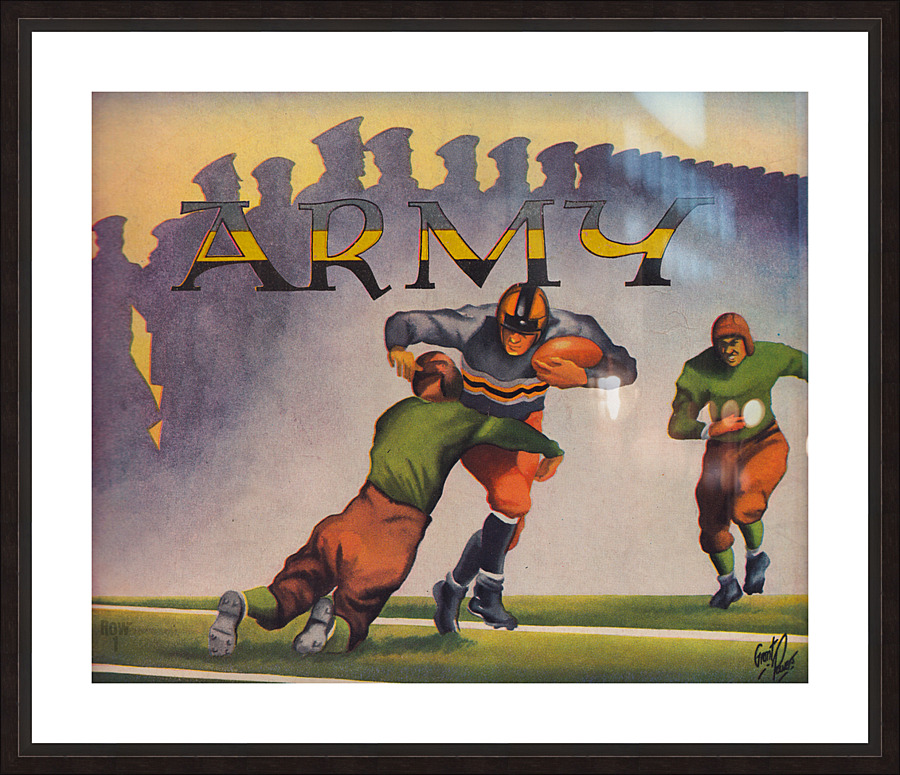 1935 Army Football Art Remix Picture Frame print
