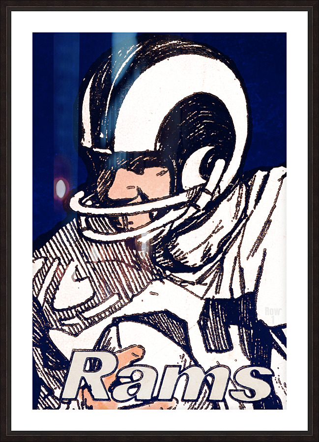 Vintage LA Rams Ticket Remix Art Picture Frame print