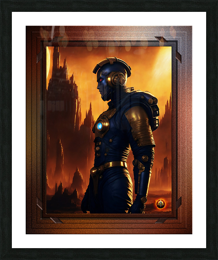 Brygdon Of The Fifth Imperium Captivating AI Concept Art Portrait by Xzendor7 Picture Frame print