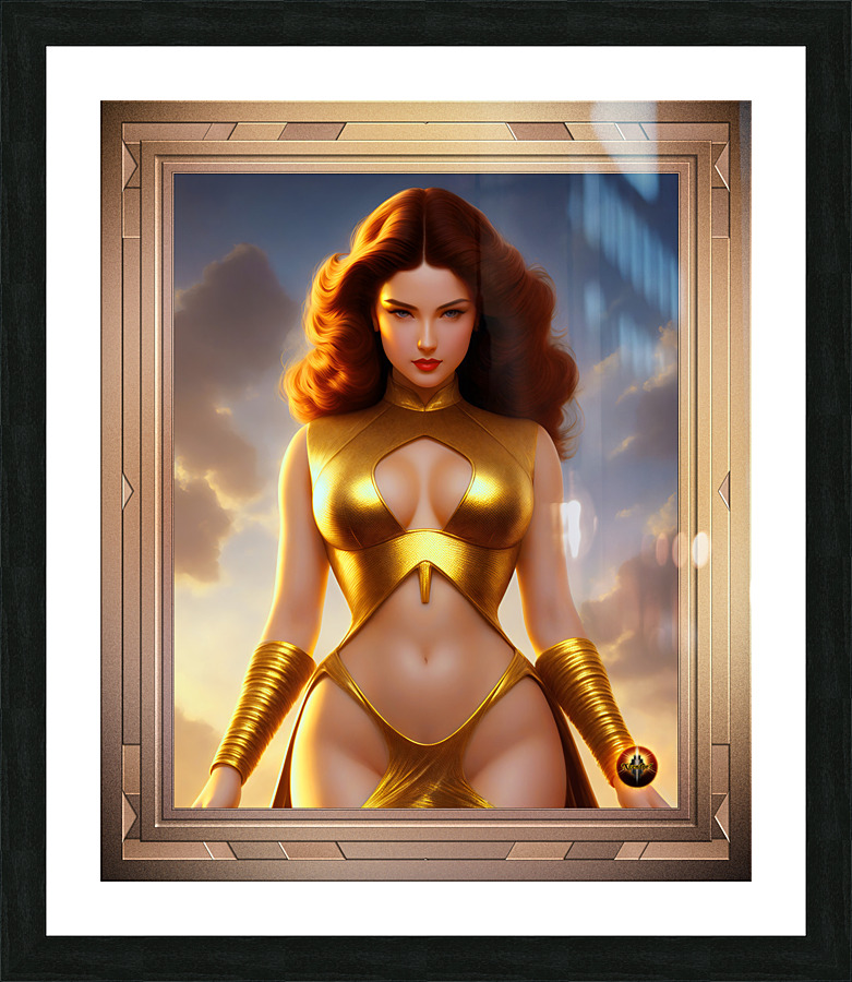 Portrait Of The Goddess Andanina Gorgeous AI Concept Art by Xzendor7 Picture Frame print
