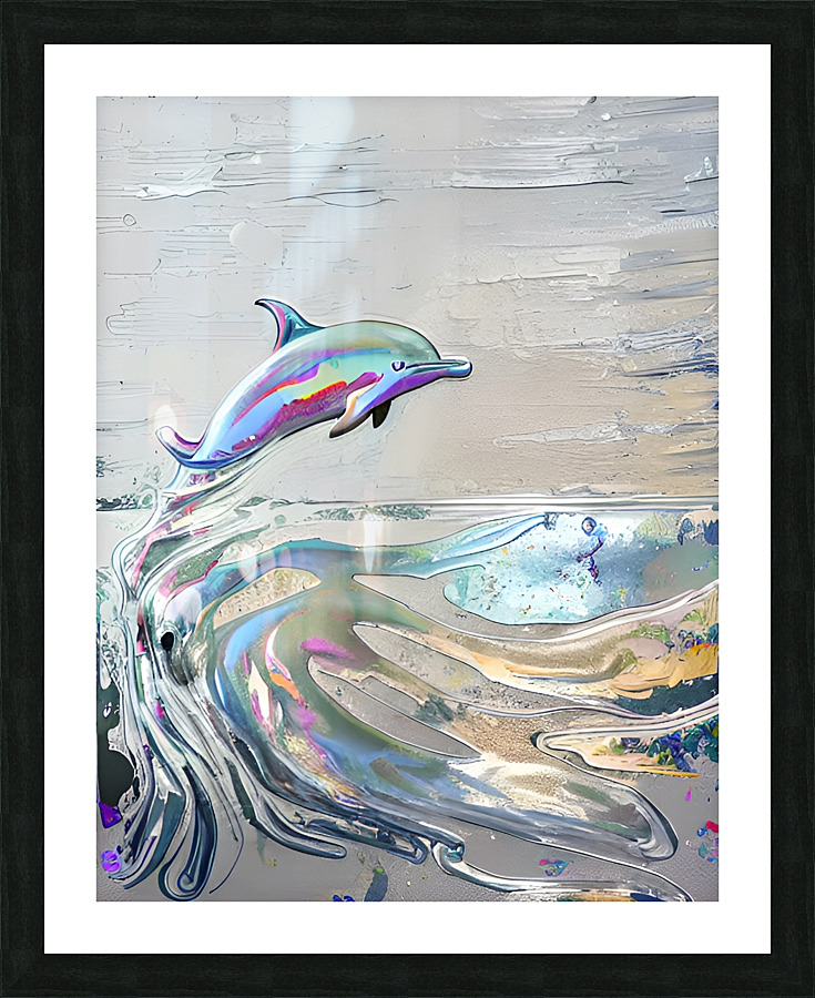 Cheerful Dolphins Picture Frame print