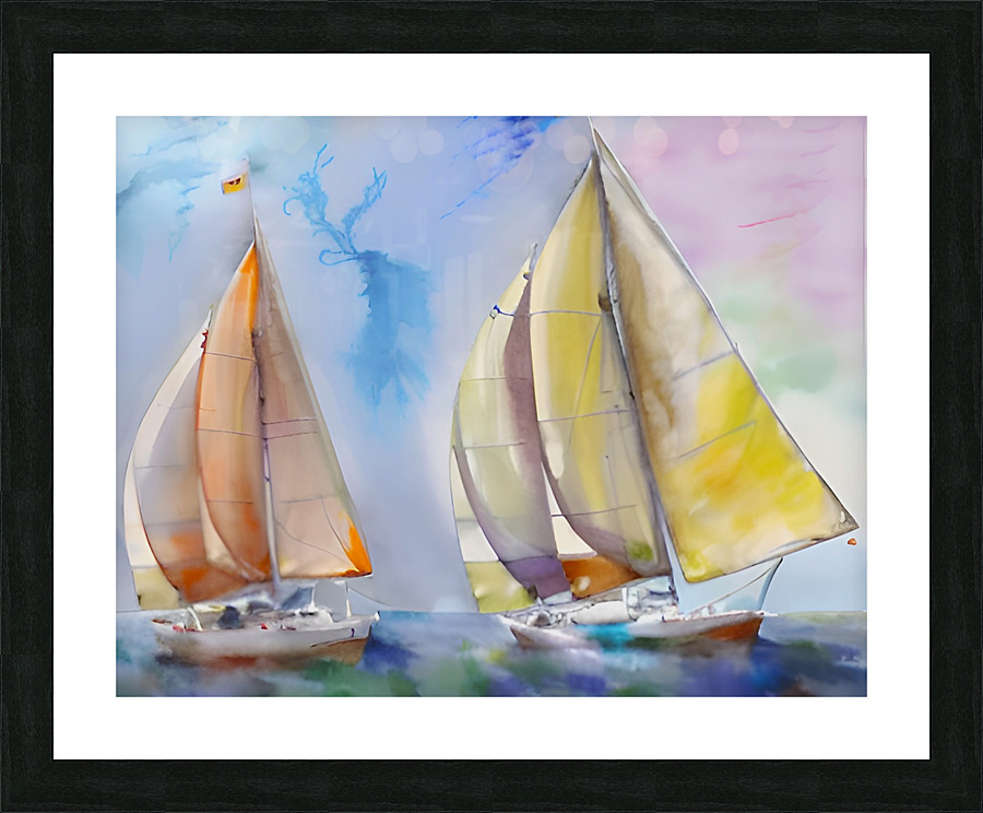 Sailing Watercolors Picture Frame print