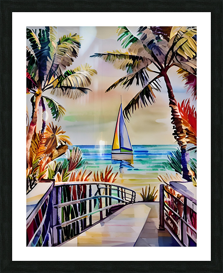 Naples Beach 4th Avenue South Entryway  Picture Frame print