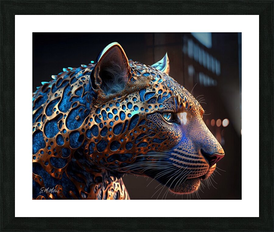 Metal Jaguar Picture Frame print