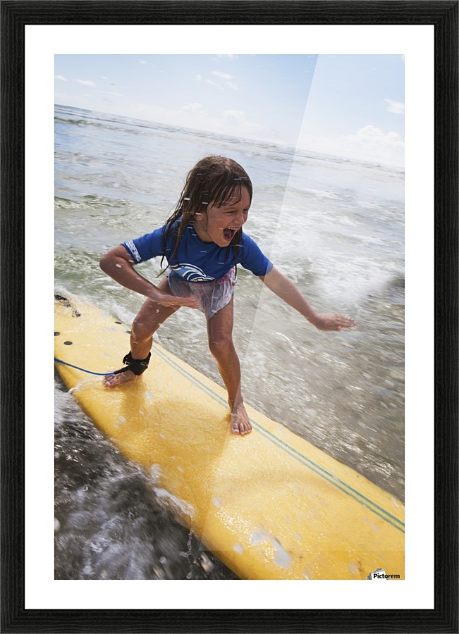 A Young Yellow Surfboard Gold Coast Queensland Australia A Young Yellow Surfboard Gold Coast Queensland Australia Picture Frame Printing