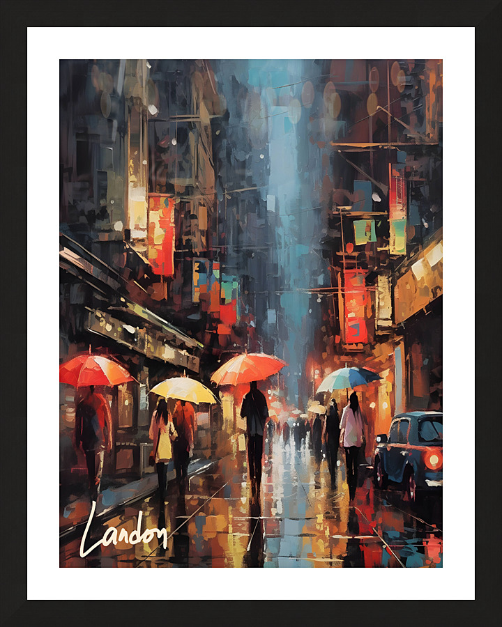 Umbrella Parade 3 Picture Frame print