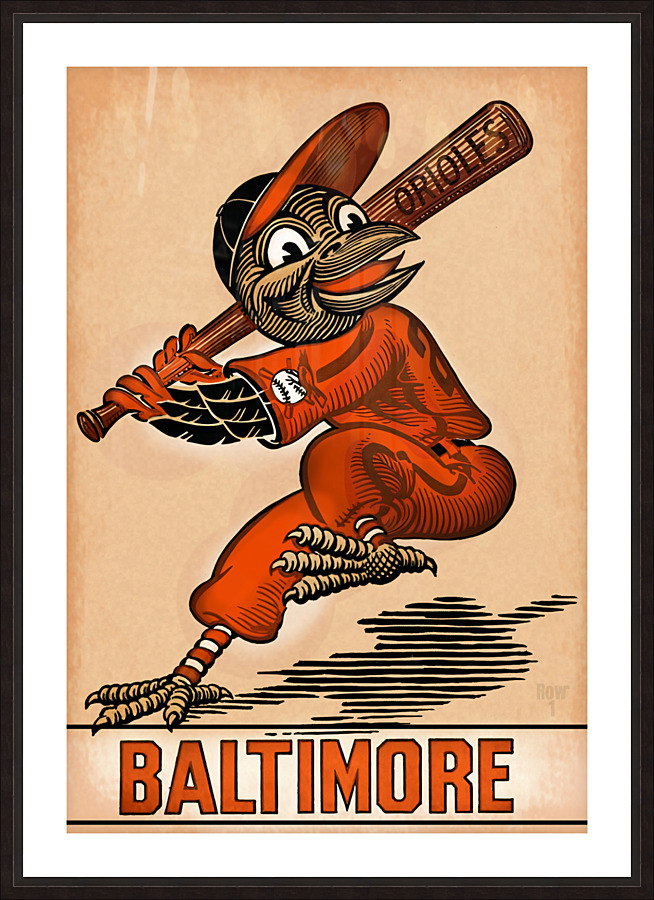 Vintage Baltimore Orioles Art Picture Frame print