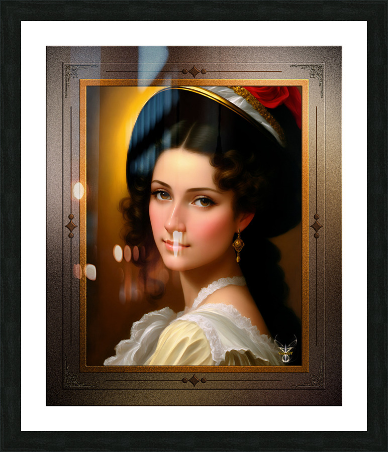 Portrait Of Andrea Heshenburg Enchanting Fantasy AI Concept Art by Xzendor7 Picture Frame print