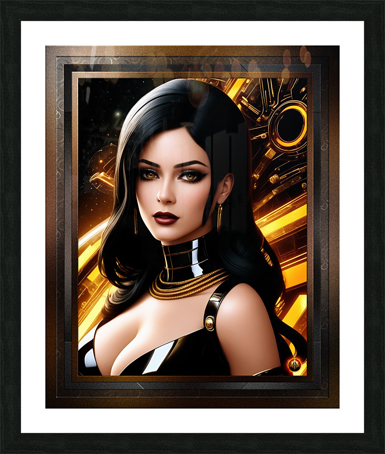 The Enigmatic Tellenia Ravolious Enchanting Fantasy AI Concept Art Portrait by Xzendor7 Picture Frame print