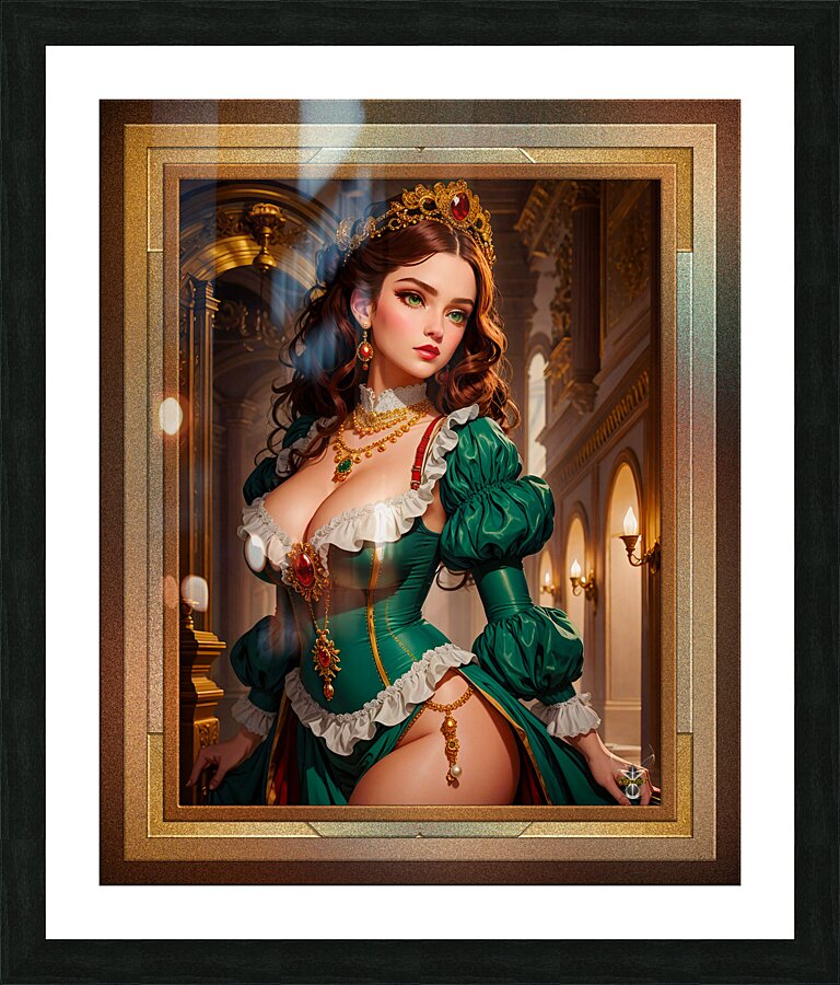 Helenia Saitian Enchanting Fantasy AI Concept Art Portrait by Xzendor7 Picture Frame print
