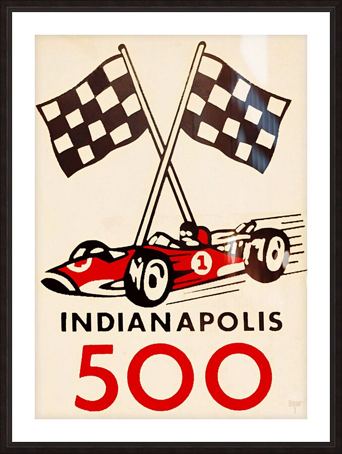 Vintage Indianapolis 500 Auto Racing Art Picture Frame print