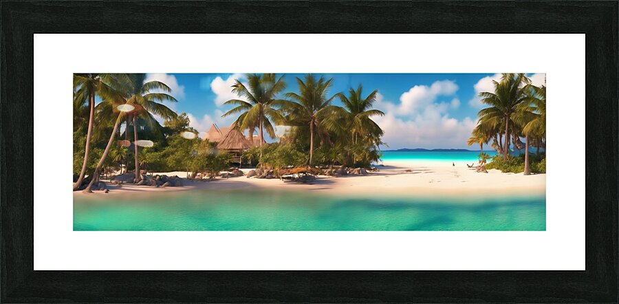 Blue beach Picture Frame print