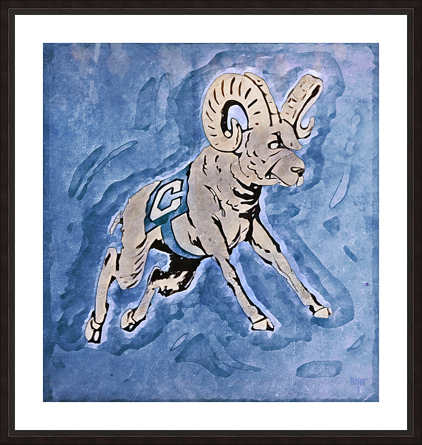 Retro Seventies North Carolina Ram Art Picture Frame print
