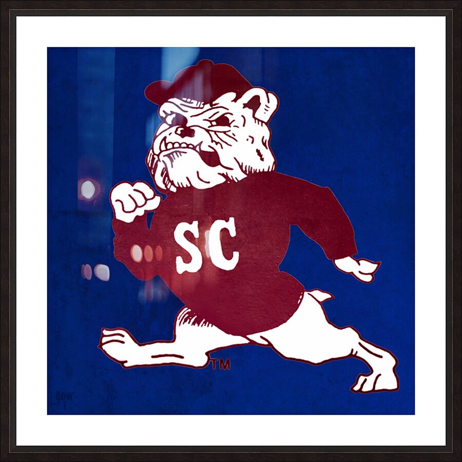 1987 South Carolina State Bulldog Art  Framed Print Print