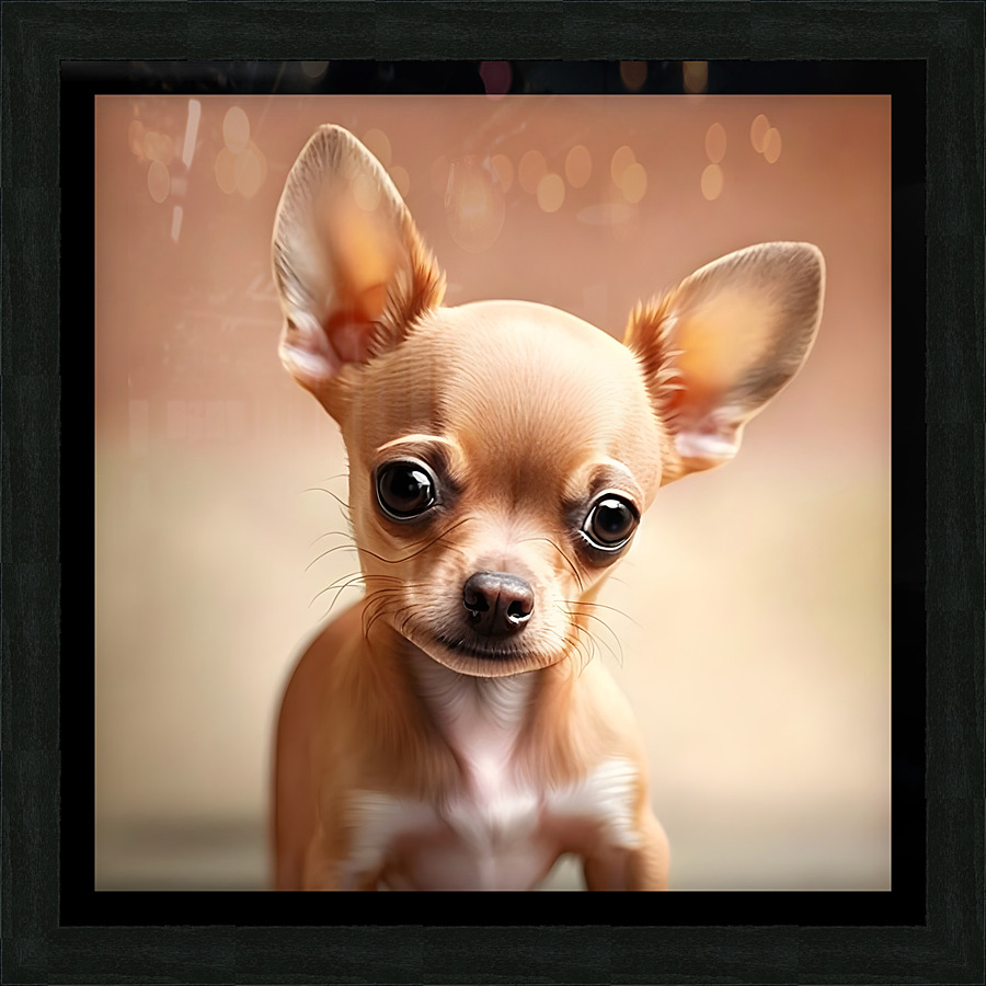 Exploration artistique : Le chihuahua beige dans lunivers de Midjourney Picture Frame print