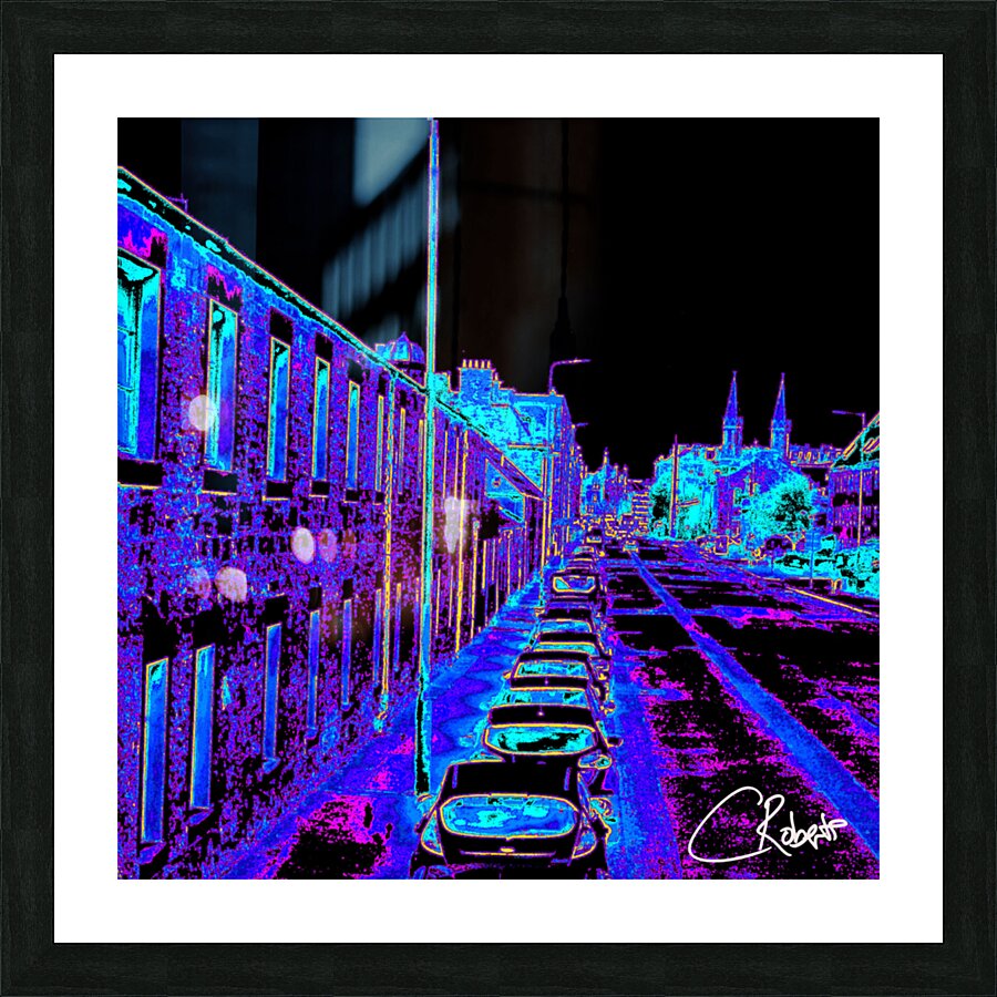 Edinburgh Street Scene in Mixed Colours Picture Frame print