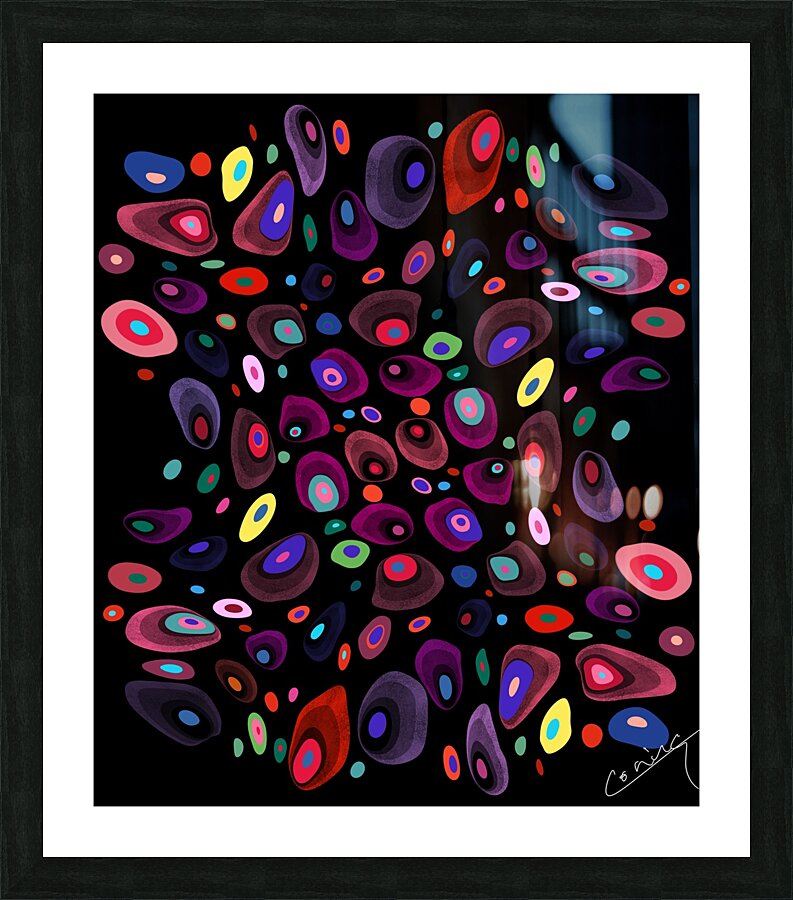 Joyful Mosaic of Vibrant Pebbles Print - Abstract Art Print Picture Frame Printing