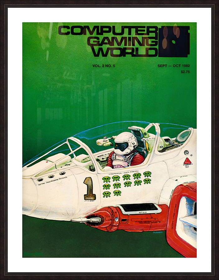 1982 Computer Gaming World Magazine Cover Art by Tim Finkas Picture Frame print
