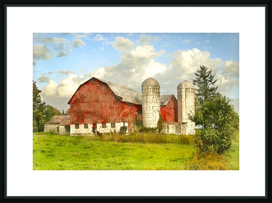 Empty Silos on a Farm Picture Frame print