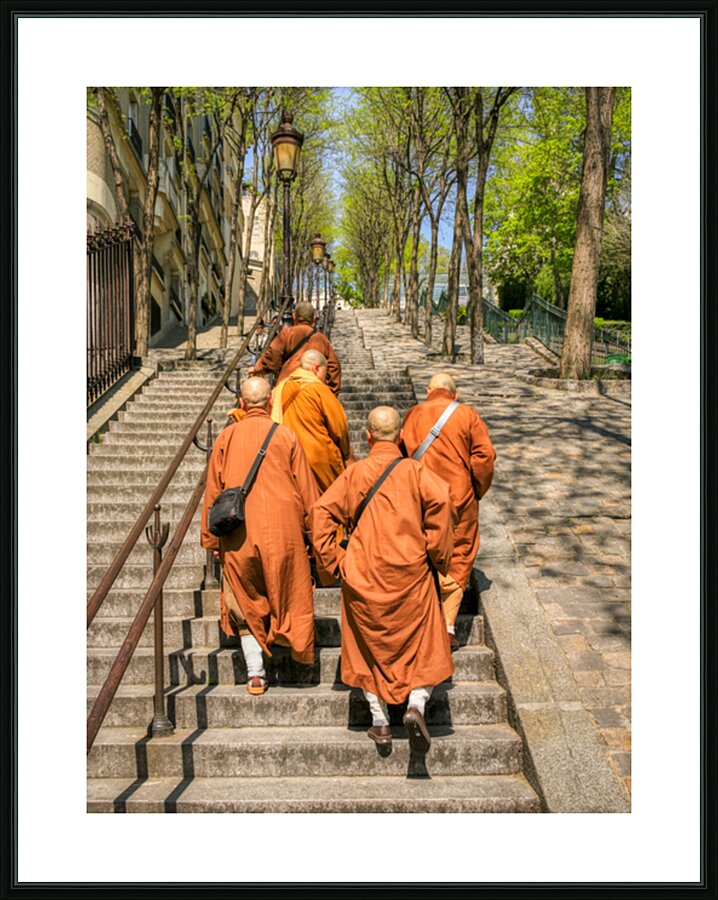 Monks Walking Up to Montmartre Picture Frame print