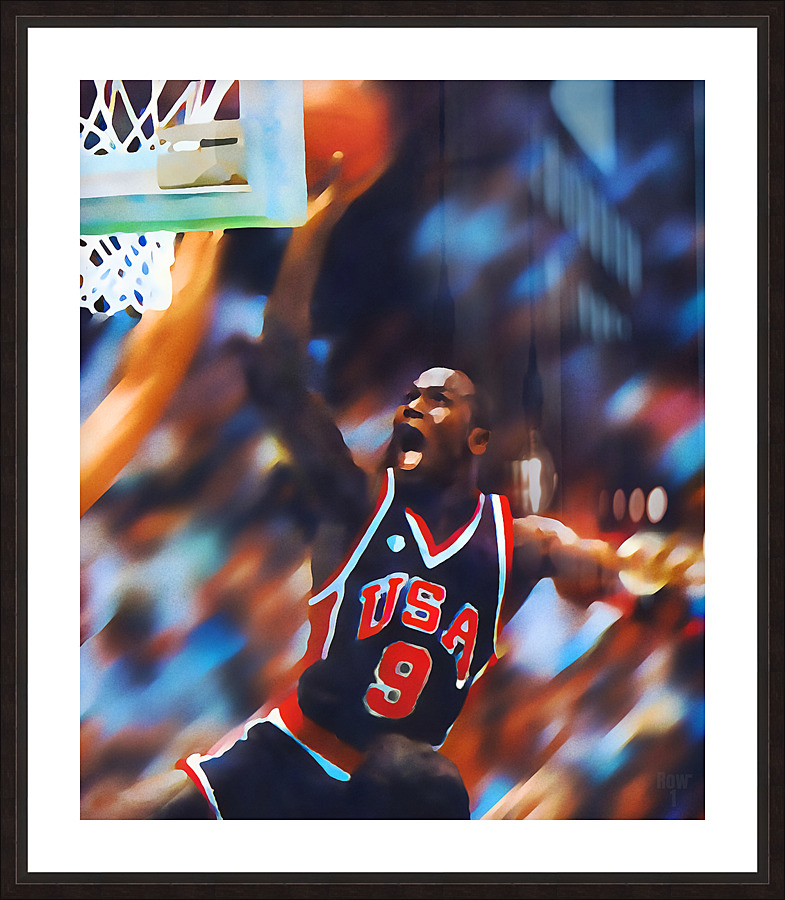 Michael Jordan Flying to the Rim Picture Frame print