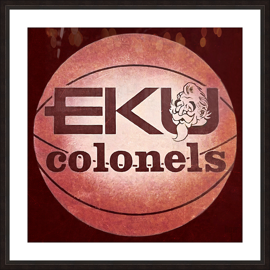 Retro EKU Colonels Basketball Art Picture Frame print