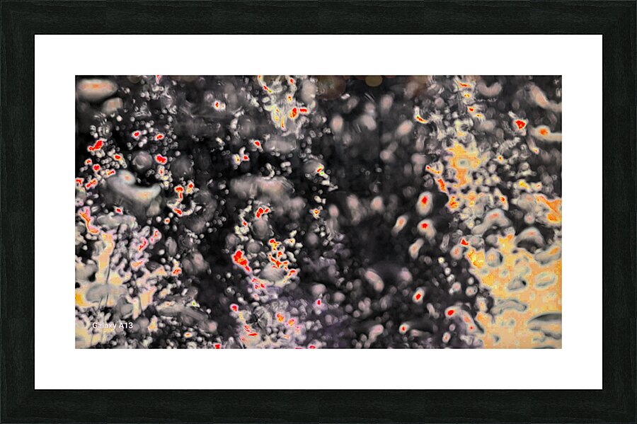  Dark and Red Tree through a Rain Streaked Window Picture Frame print