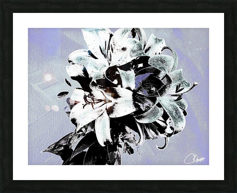 Greys and Blacks Poster Lilies Pop Art Picture Frame print