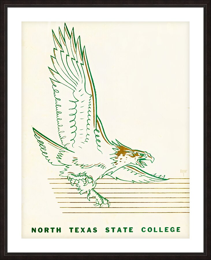 Vintage North Texas State Eagles Art Picture Frame print
