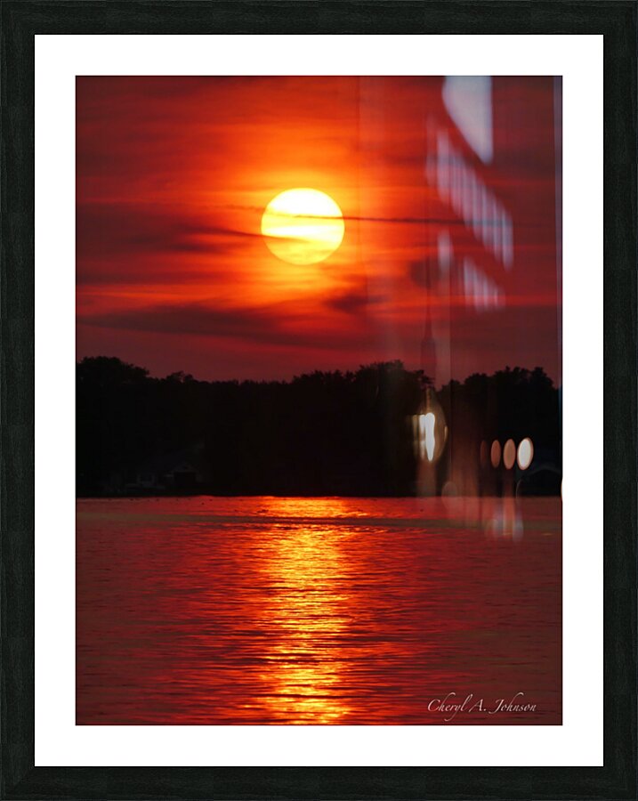 Sunset ~ Gun Lake vertical Picture Frame Printing