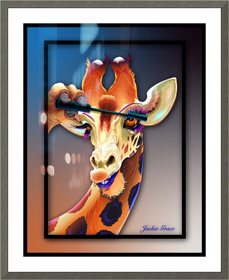Sassy Giraffy Picture Frame print