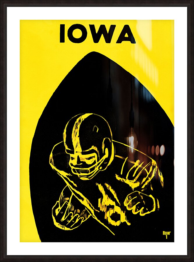 Vintage Iowa Football Art Picture Frame print