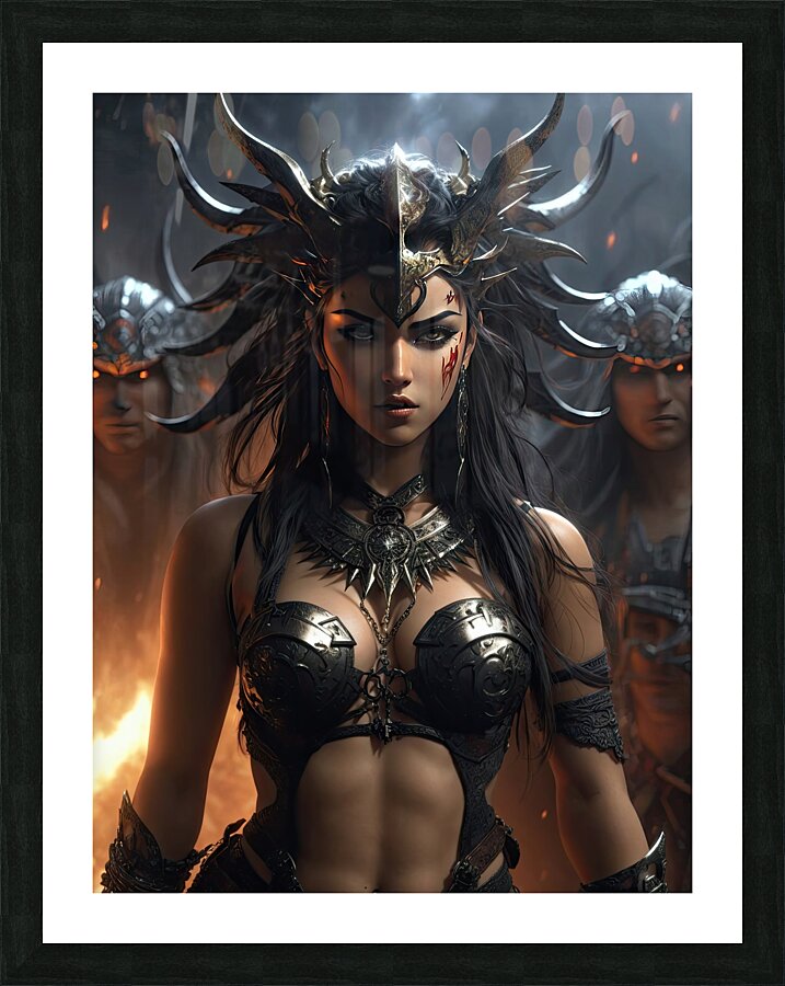 Ultra-Realistic Fantasy Female Warrior Picture Frame print
