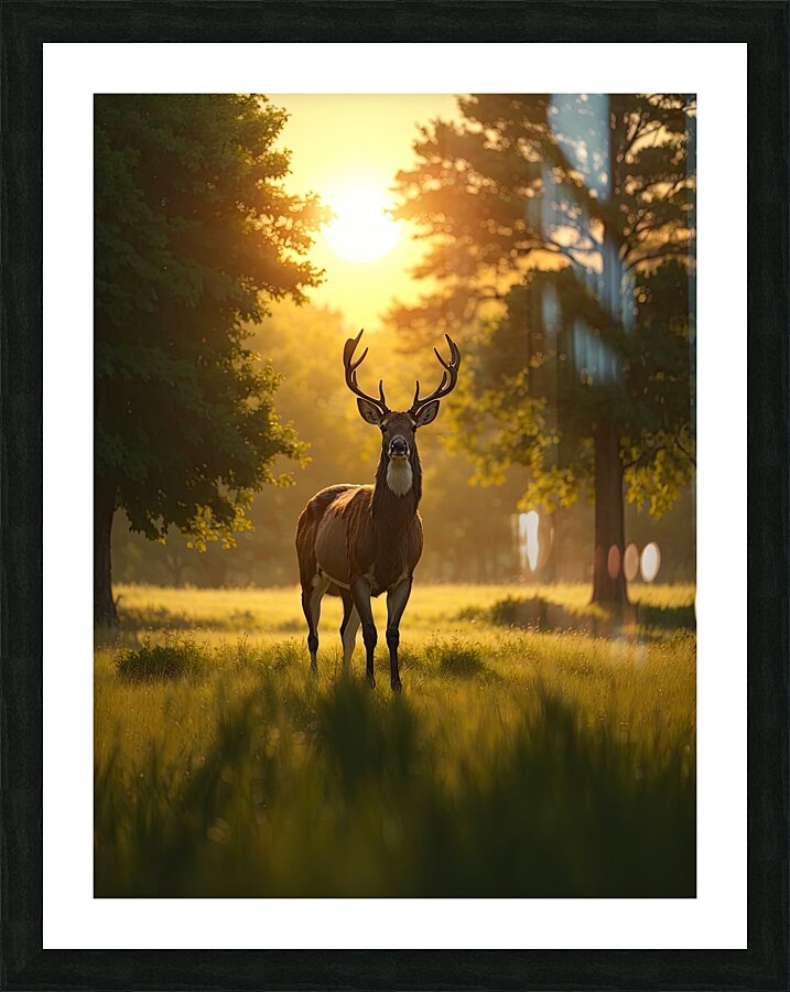 Photorealistic Deer Environment Picture Frame print