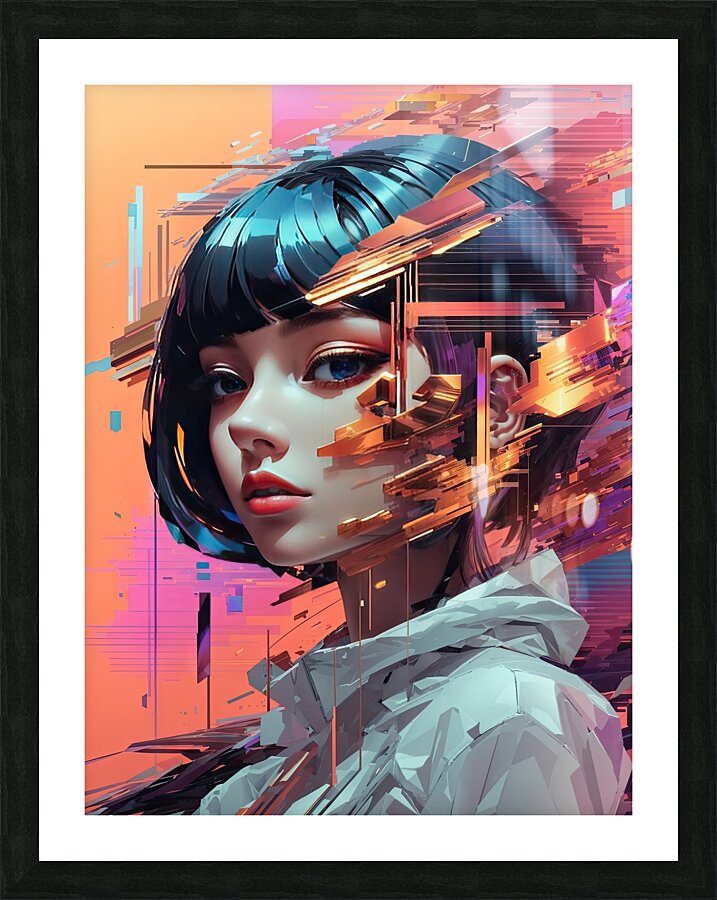 Glitch Aesthetics Dynamic art Picture Frame print