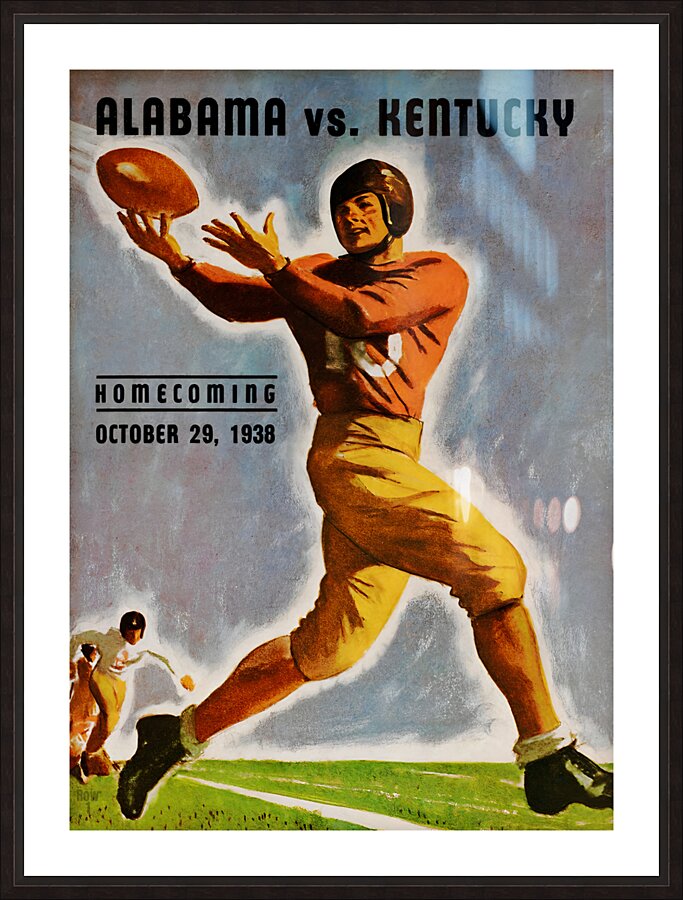 1938 Alabama vs. Kentucky Picture Frame print