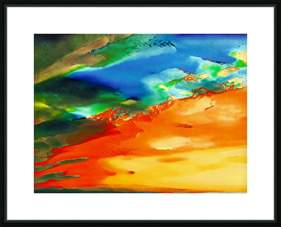 Sunset Pixel Art Picture Frame print