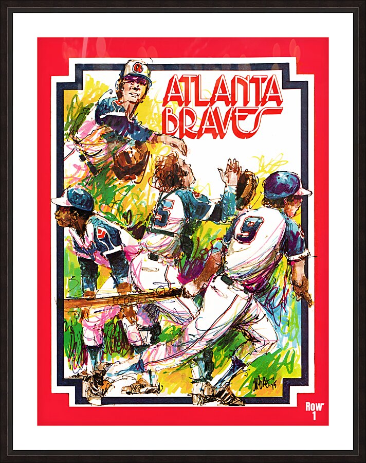 1975 Atlanta Braves Throwback Art Picture Frame print