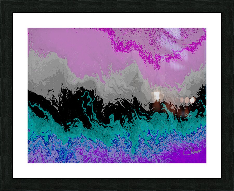 Abstract Melted Forest in Pinks and Turquoise Picture Frame print