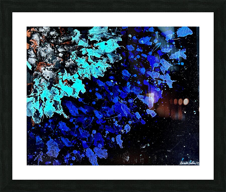 Dandelion Splatter Picture Frame print
