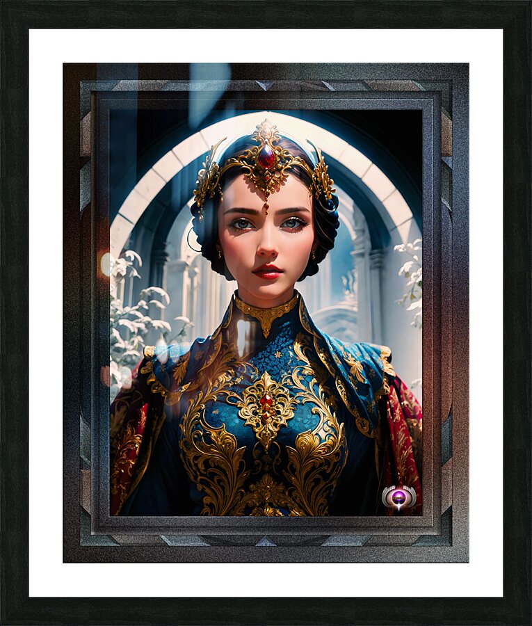 Portrait Of Duchess Taiesha Rynash Alluring AI Concept Art by Xzendor7 Picture Frame print